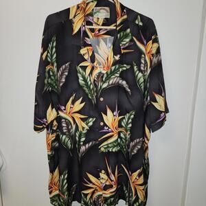 Vintage Paradise Found Men's Hawaiian Shirt - Floral  Sz 3xl Button Down Beach